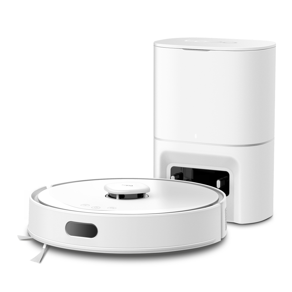 Tapo RV30 Max Plus Robot Vacuum & Mop + Auto-Empty Dock, White — Hyper Suction (5300Pa)